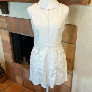 Greylin White Contrasting Stitch Sleeveless, Back Zip Romper, size S